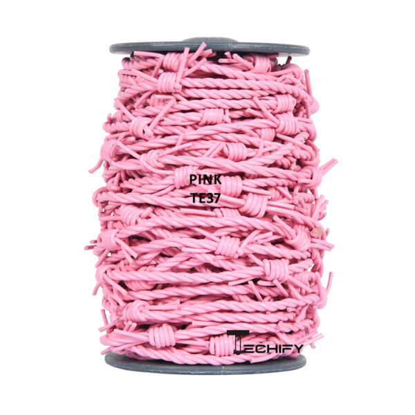 barbwire leather cord pink