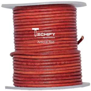 Round leather cord antique red