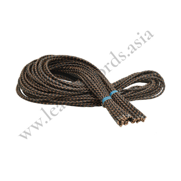 braided leather cord 3m-4mm black