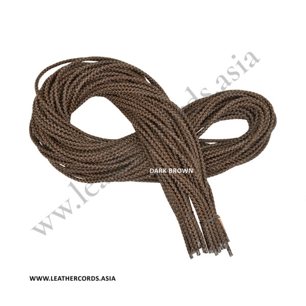 brown leather cord braided 5-6 mm