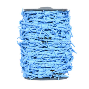 barbwire leather cord skyblue