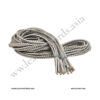 white grey mix braided bolo leather cord