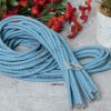 braided leather cord light blue