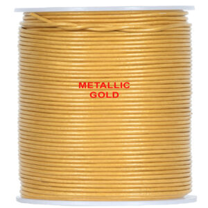 Round leather cord Metallic gold