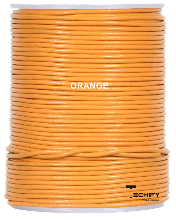 round leather cord orange