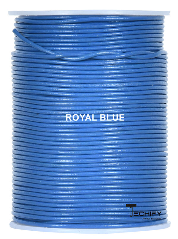 Round leather cord 3 mm royal blue