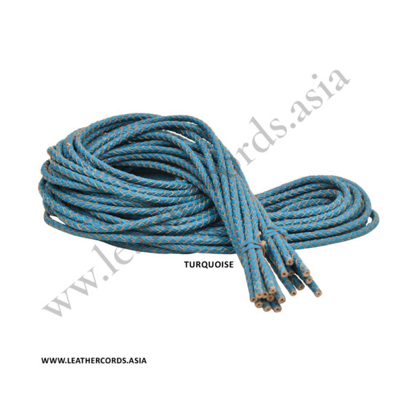 turquoise leather cord braided 5mm 6mm