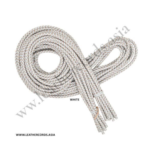 braided bolo leather cord white