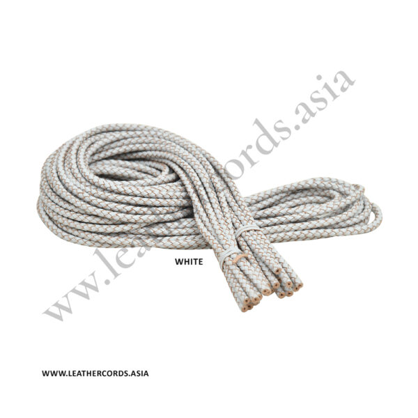 braided bolo leather cord white
