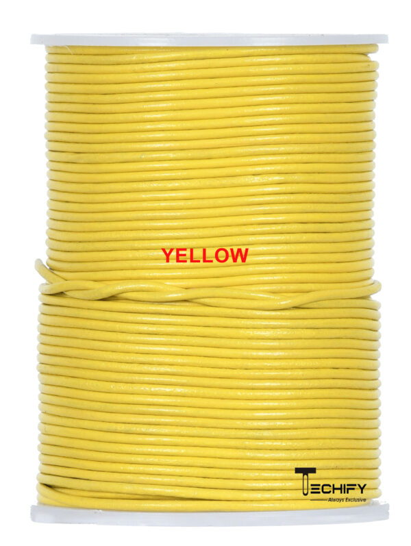 round leather cord yellow