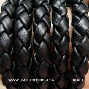 nappa braided black bolo leather cord 5mm