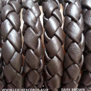 nappa braided leather cord brown 5mm