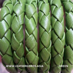 green leather cord nappa leather braided