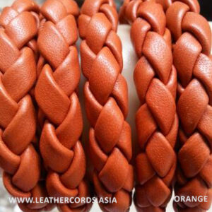 orange leather braided cords nappa leather