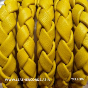 Nappa leather cord braided yellow